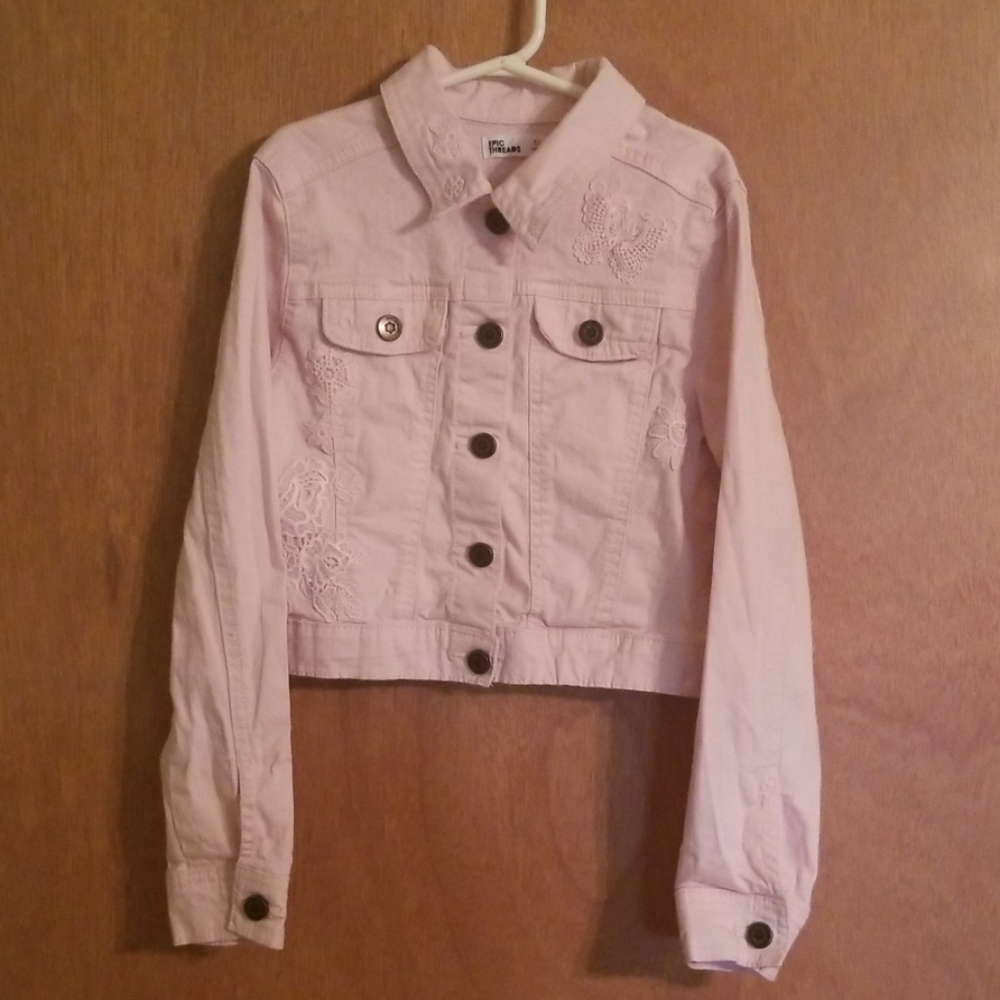Epic threads girls pink jean jacket.